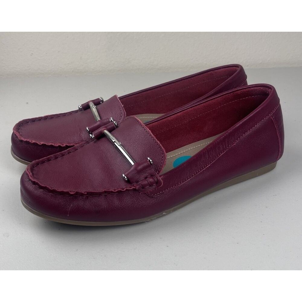 Mercer & Madison Women’s Burgundy Leather Loafers Bit Detail Size 8